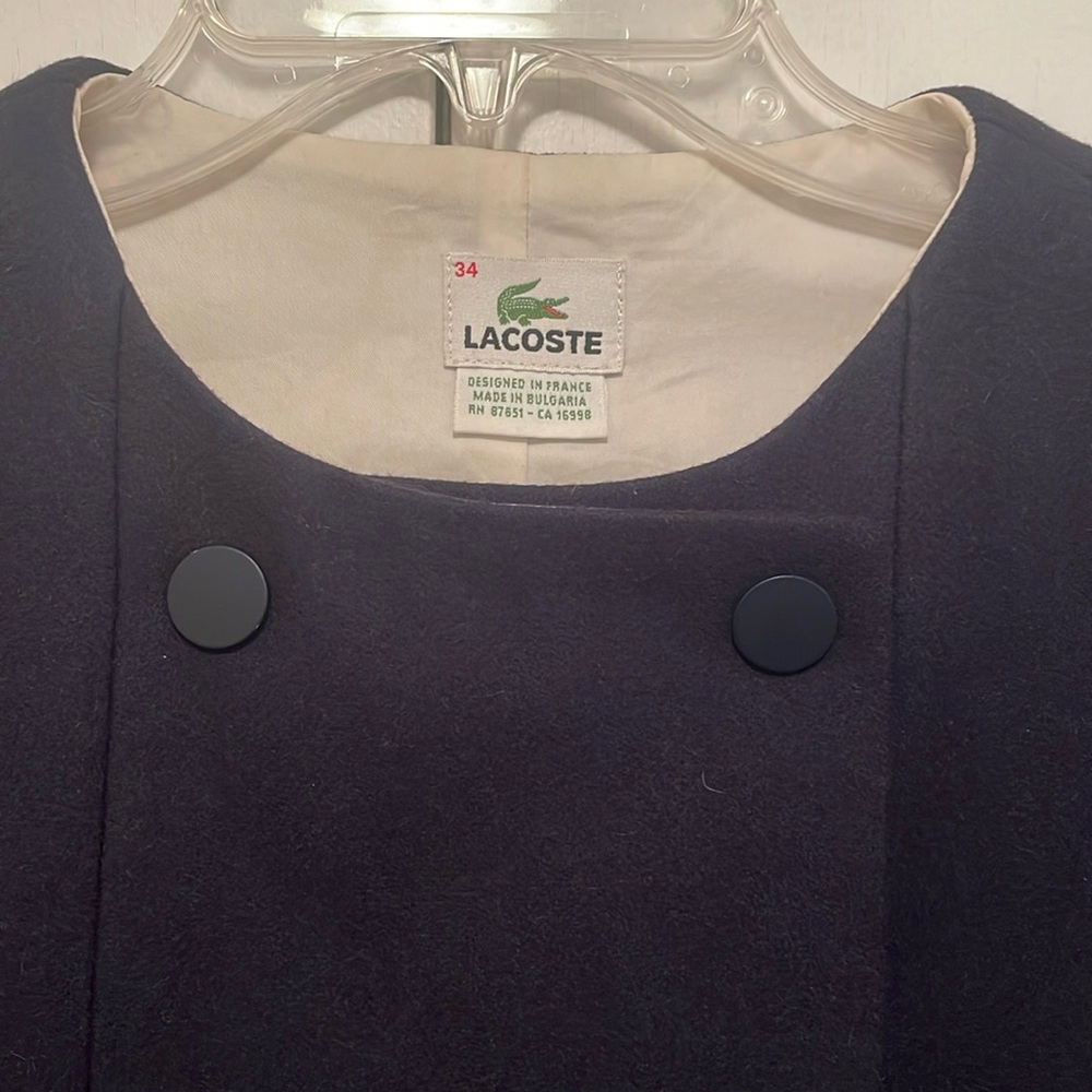 Lacoste Navy Blue Wool Jacket Sz34